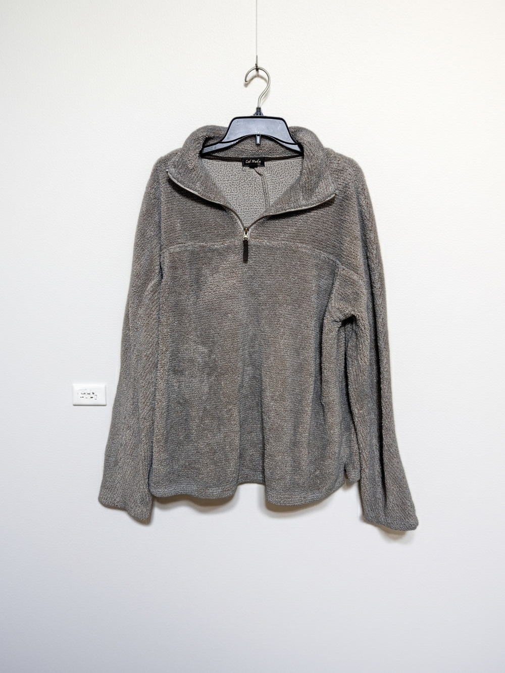 Women's Gray Half-Zip XL Turtleneck Sweater